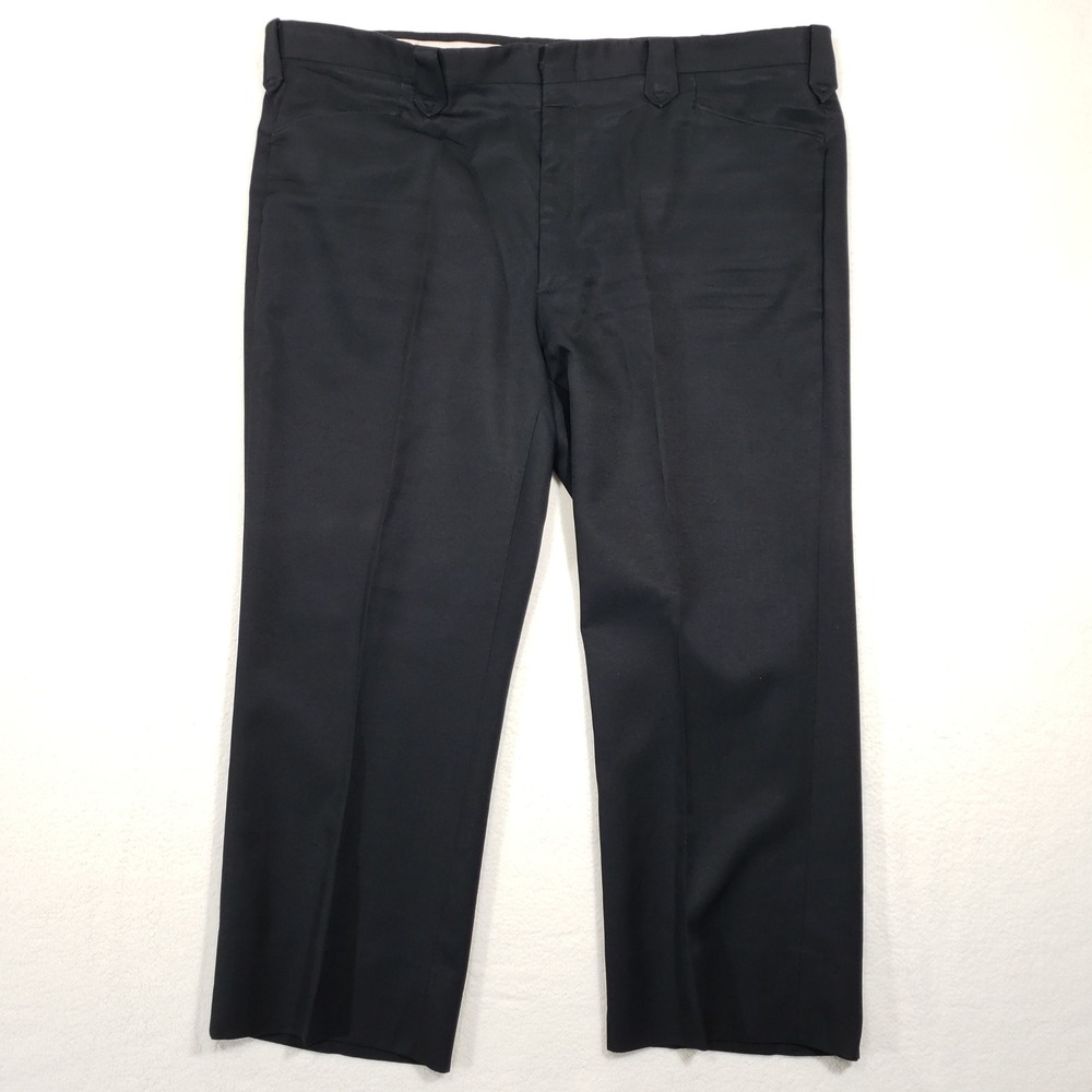 Circle S Western Dress Slacks Mens 46 Black Keystone Belt Loops Polyester‎ Pants